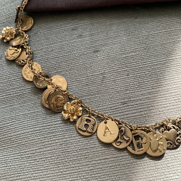 Gold Tone Chain Link Charm Necklace - Picture 3 of 4